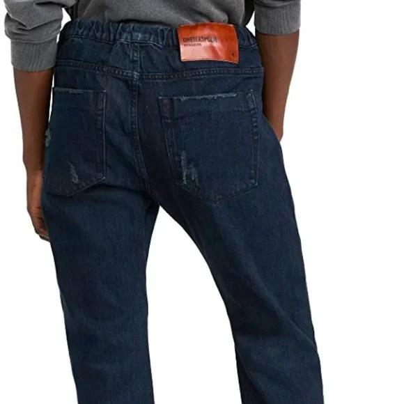 One Teaspoon Fox Black Shabbies Drawstring Boyfriend Jeans NWT Large - Picture 4 of 4